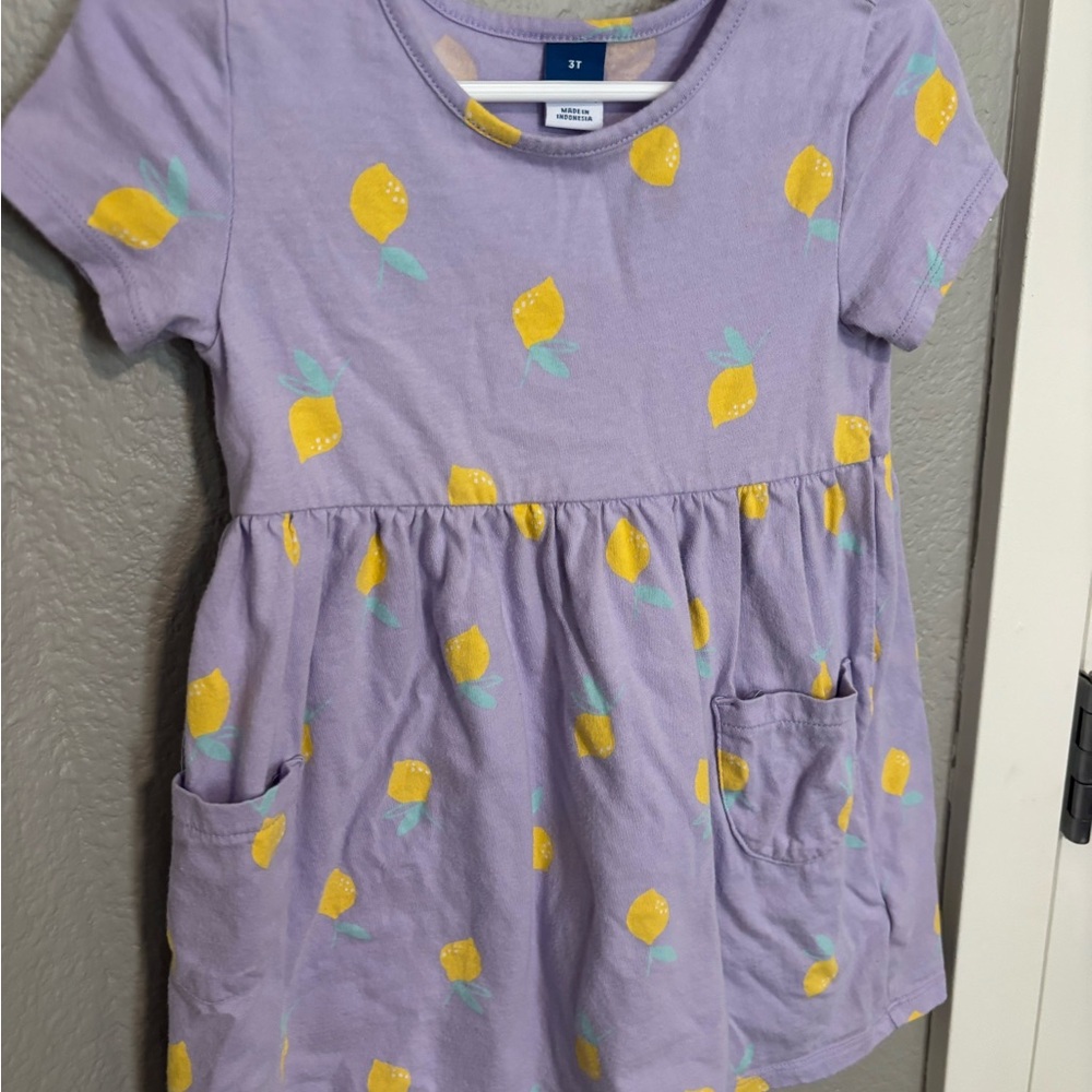 Old Navy Purple Dress with Yellow Lemon Print